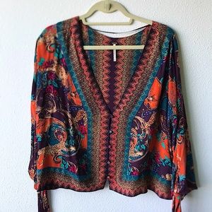 exotic print free people blouse